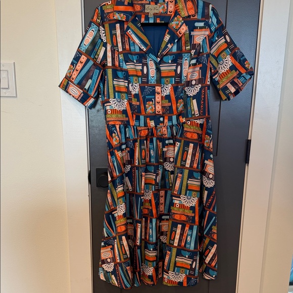 Lindy Bop Dresses & Skirts - Lindy Bop Multicolor Book Print Dress